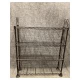 4-tier black steel wire shelving unit
