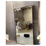 black-framed  mirror