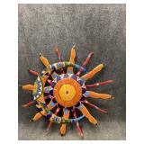 Sun & Moon painted metal wall Art