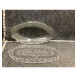 glass fish-shaped serving platter and tray