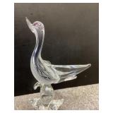 vintage hand-blown glass duck sculpture