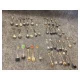 Silver plated & pewter souvenir collector spoons