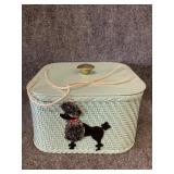 vintage PRINCESS mint green wicker sewing basket