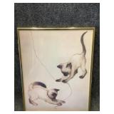 Framed Siamese kittens wall Art