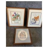 handmade cross-stitch Framed wall Art