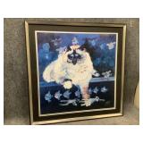 Signed Framed Cat Wall Art