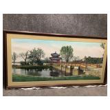 vintage framed landscape wall Art