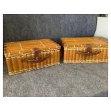 Vintage bamboo picnic baskets