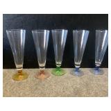Vintage Colored Ball Stem cocktail glasses