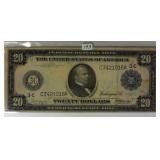 1914 $20 Phil Large Sized Federal Reserve Note