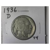 1936-D Buffalo Nickel