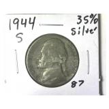 1944-S 35% Silver Jefferson War-Time Nickel