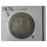 1876-S Liberty Seated Quarter