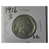1916-S Buffalo Nickel