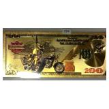 Harley Davidson 100 24kt Gold Note