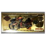 Harley Davidson 100 24kt Gold Note
