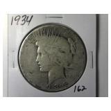 1934 Peace Silver Dollar