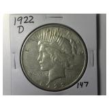 1922-D Peace Silver Dollar