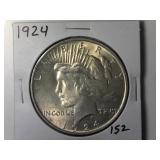 1924 Peace Silver Dollar