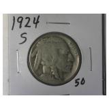 1924-S Rotated Rev Buffalo Nickel