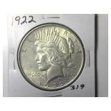 1922 Peace Silver Dollar