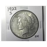 1922-S Peace Silver Dollar