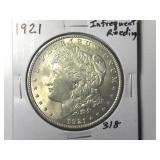 1921 Infrequent Reeded Edge Morgan Silver Dollar