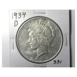 1934-D Peace Silver Dollar