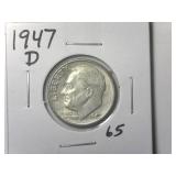 1947-D Roosevelt Dime