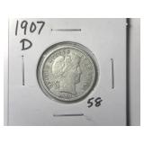 1907-D Barber Dime