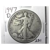 1947-D Walking Liberty Half Dollar