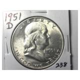 1951-D Franklin Half Dollar