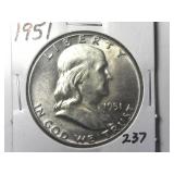 1951 Franklin Half Dollar