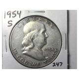 1954-S Franklin Half Dollar