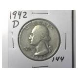1942-D Washington Quarter