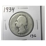 1934 Washington Quarter