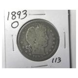 1893-O Barber Quarter