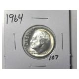 1964 Roosevelt Dime