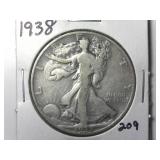 1938 Walking Liberty Half Dollar