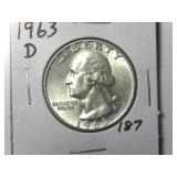 1963-D Washington Quarter