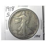 1918-S Walking Liberty Half Dollar