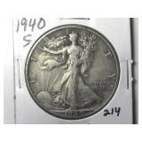 1940-S Walking Liberty Half Dollar