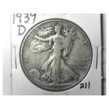 1939-D Walking Liberty Half Dollar