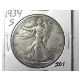 1934-S Walking Liberty Half Dollar