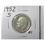 1952-S Roosevelt Dime