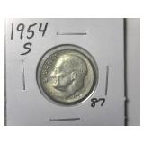 1954-S Roosevelt Dime