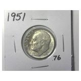 1951 Roosevelt Dime