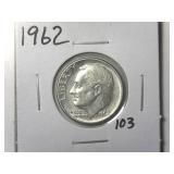1962 Roosevelt Dime