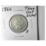 1865 three Cent Nickel