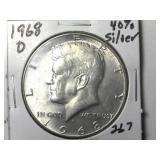 1968-D 40 % Silver Kennedy Half Dollar